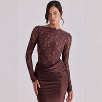 Draped Waist-cinching Hip-hugging Satin Mermaid Skirt