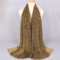 New Women's Lamp Wick Silk Sequined Scarf