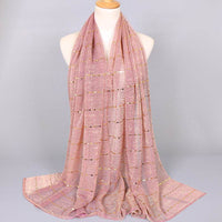 New Women's Lamp Wick Silk Sequined Scarf