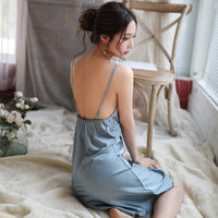 Thin Ice Silk Sexy Nightdress With Comfortable Satin