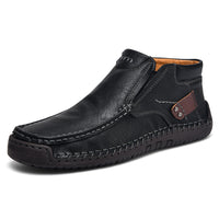 Flat Handmade Leather Shoes Spring High-top Plus Size