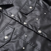 Spring New American Retro Short Wide Design Leather Jacket