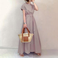 Wrap-style Loose-fitting Plus-size Dress With A Belt