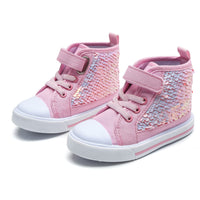 Children's High-top Trendy Sequined Canvas Shoes