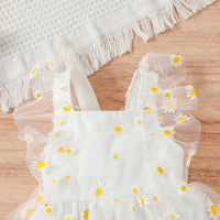 Girls' Solid Colour Patchwork Daisy Mesh Back Triangle Harness