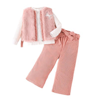 Winter Girls' Suit Pattern Solid Color