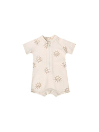 Boys And Girls Baby Short Sleeve Quick-drying Printing One-piece Swimsuit