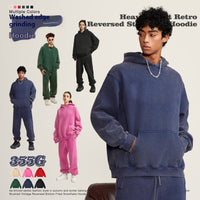 Hoodies Washed-out Vintage Fleece-lined Hooded