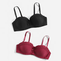 Girl Embroidered Butterfly Non-slip Fashion Bra With Steel Ring