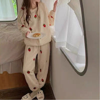 Comfortable Long Sleeved Trousers Loungewear Two Piece Set
