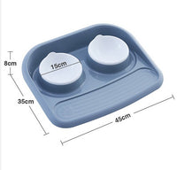 Environmental Pet Bowl Plastic Anti-skid Double Bowl Anti-knocking, Eating And Drinking Dual-purpose Dog Feeder Dog Pot