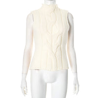 Texture Slim Fit Slimming Sleeveless Sweater Vest
