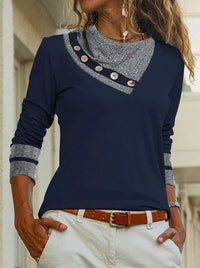 Autumn And Winter Solid Color With Lapel Short Long Sleeve Casual Top