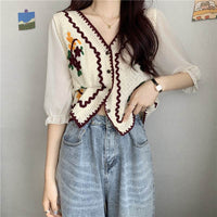 Women's French Embroidery Design Sense Cardigan Top
