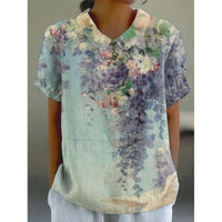 Women's Short Sleeve Printed Pullover