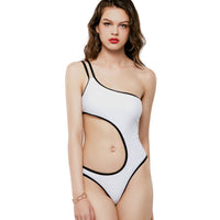 One-Shoulder Open-Back Waist Cutout One-Piece Swimsuit