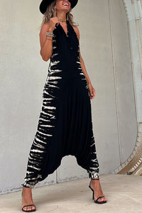 Jumpsuit Knitted Printed Sexy Low Cut