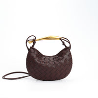 Woven Bag Fashion Cattlehide Leather Commuter Portable Shoulder Crossbody Bag