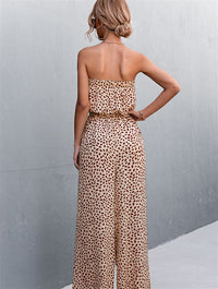 Fashionable Printed Wrap-Style Womens Jumpsuit