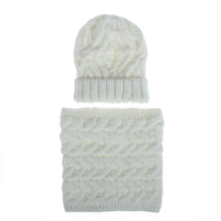 Two-piece knitted hat hat bib set