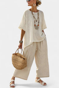 Plus-size Loose Casual Womens Beach Two-piece Set
