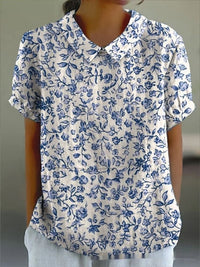Summer Lapels Short Sleeve Elegant European And American Style Women Top