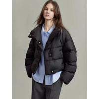 Coffee Color Cotton-padded Clothes Short Cotton Coat