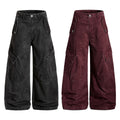 Distressed Washed Scimitar Workwear Pants Trendy Brand Retro Wide-Leg Trousers