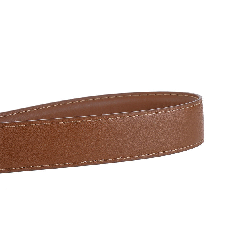 Women's Leather Smooth Buckle Belt