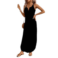 Summer New Sleeveless Strappy Striped Printed Maxi Dress