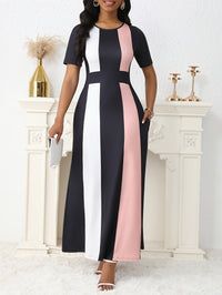 New Elegant Slim-fit Fashionable Contrast-color Dress