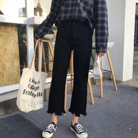 Loose Slimming High-waisted Straight-leg Casual Floor-length Pants