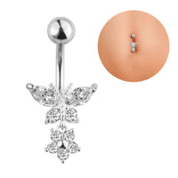 Creative Butterfly Zircon Umbilical Button Umbilical Ring