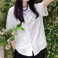 Niche Advanced Design Sense New Chinese Style Cuban Collar Retro Short Sleeve