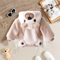 Cute Little Panda Embroidered Zipper Coat