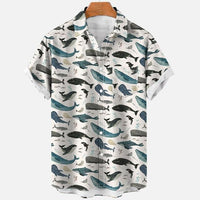 Summer 3D Plant Flower Men's Short Sleeve Shirt