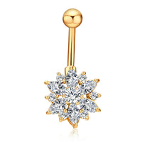 Stainless Steel Inlaid Zircon Belly Button Nail