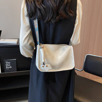 Casual Single Shoulder Solid Color Large Capacity Wide Shoulder Strap Bag