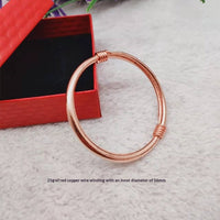 Silk-wrapped  Polished  Ethnic-style Pure Copper Uncoated Bracelet
