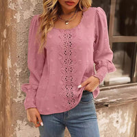 Large Polka Dot Lace Patchwork Style Shirt