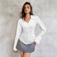 Women's Striped Casual Long-Sleeve Shirt