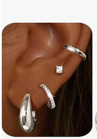 18K Solid Gold Copper Earrings With Zirconia Setting