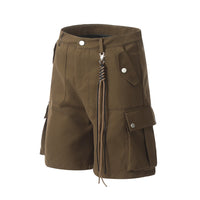 Multi-Pocket Workwear Straight Shorts Men's Loose