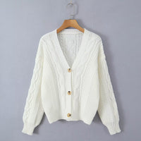 Autumn Fashion New Soft Glutinous Button Long-sleeve Cardigan Sweater