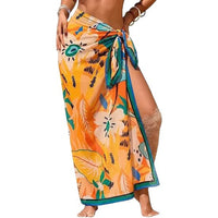 Women's Sheer Sarong High-Slit One-Size Swimsuit Cover-Up