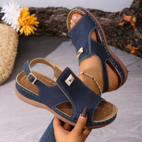 Women's Elastic Band Peep-Toe Fashionable Plus-Size Sandals