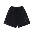 Distressed Washed Water Worn Loose Shorts For Men Retro