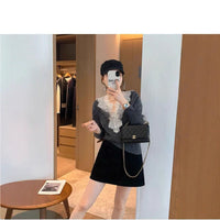 New Soft Creamy Lace-embellished Long-sleeve Sweater With A Pure Yet Seductive Vibe