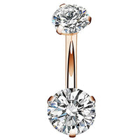 Round Inlaid Zircon Belly Button Umbilical Ring