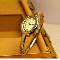 Lady's Rose Gold Diamond Bezel Luxury High-end Niche Design Oval Bracelet Watch
